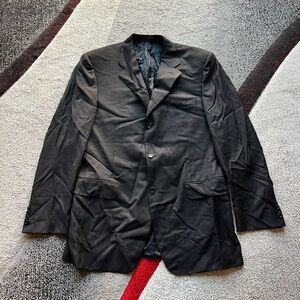 Canali Black Pinstripe Wool 3 Button Sportcoat